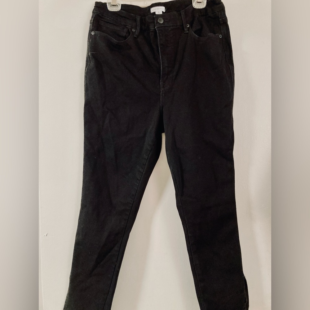 Good American Black Straight Leg Jeans